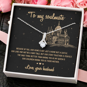 Not Just A Home But A Castle, Personalized Luxury Necklace, Message Card Jewelry, Gift For Her