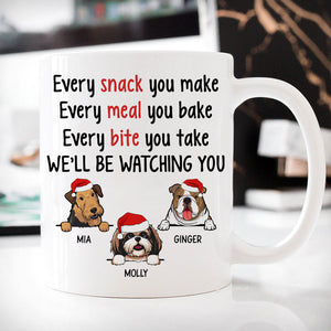 Every Snack You Make Christmas, Personalized Accent Mug, Gift for Dog Lovers