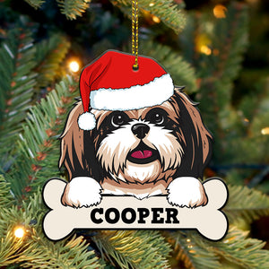 Personalized Dogs Bone Ornament, Christmas Shaped Ornament, Custom Gift for Dog Lovers