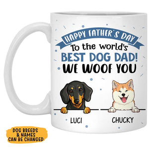 Happy Father's Day, Custom Coffee Mug, Funny Personalized Mug, Custom Gift for Dog Lovers