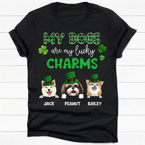 My Dogs Are My Lucky Charms, Personalized Shirt For Dog Lovers, St. Patrick's Day Gifts