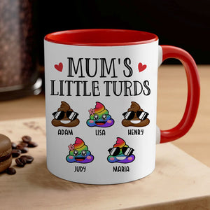 Mum's Little Turds, Personalized Accent Mug, Gifts For Mother, Mother's Day Gifts