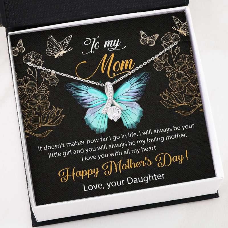 To My Mom, Black Message Card, Alluring Beauty Luxury Necklace, Gift for Mom