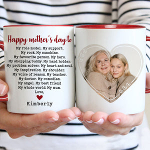 My Mum My Whole World, Personalized Accent Mug, Mother's Day Gifts, Custom Photo