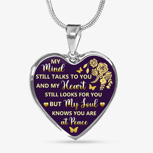 My Mind Still Talks To You and My Heart Still Look For You, Luxury Picture Necklace, Unique Custom Engrave Heart Pendant