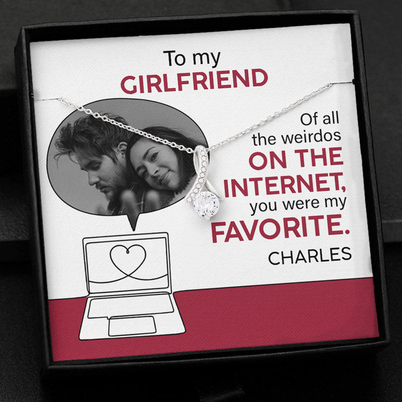 On Internet You Were My Favorite, Luxury Necklace, Custom Message Card Jewelry, Gifts For Her