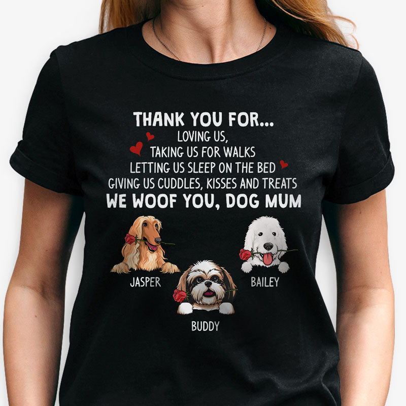 Giving Us Cuddles And Kisses, Personalized Shirt For Dog Lovers, Mother's Day Gifts