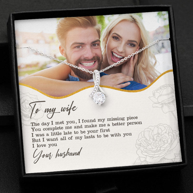 The Day I Met You, Personalized Luxury Necklace, Message Card Jewelry, Gifts For Her, Custom Photo