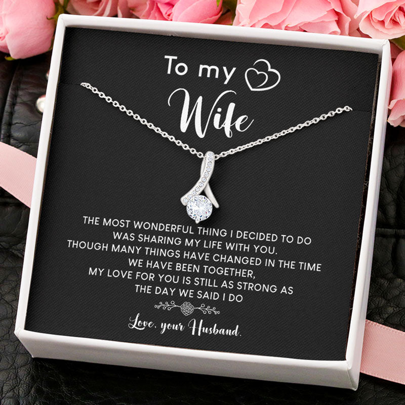 Sharing My Life With You, Personalized Luxury Necklace, Message Card Jewelry, Gift For Her