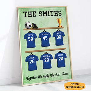 Personalized Family The Best Team Poster, 6 to 12 Options, Customized Family Gifts