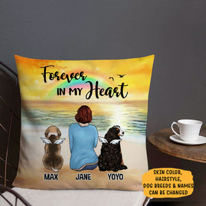 Forever In My Heart, Dog Memorial Pillow, Personalized Pillows, Custom Gift for Dog Lovers