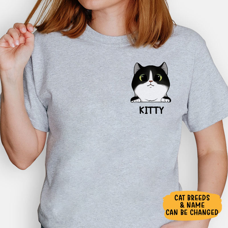 Cat Lovers Custom Shirt, Pocket Tee, Personalized Gifts for Cat Lovers