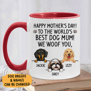 To The World's Best Dog Mom, Personalized Accent Mug, Mother's Day Gifts