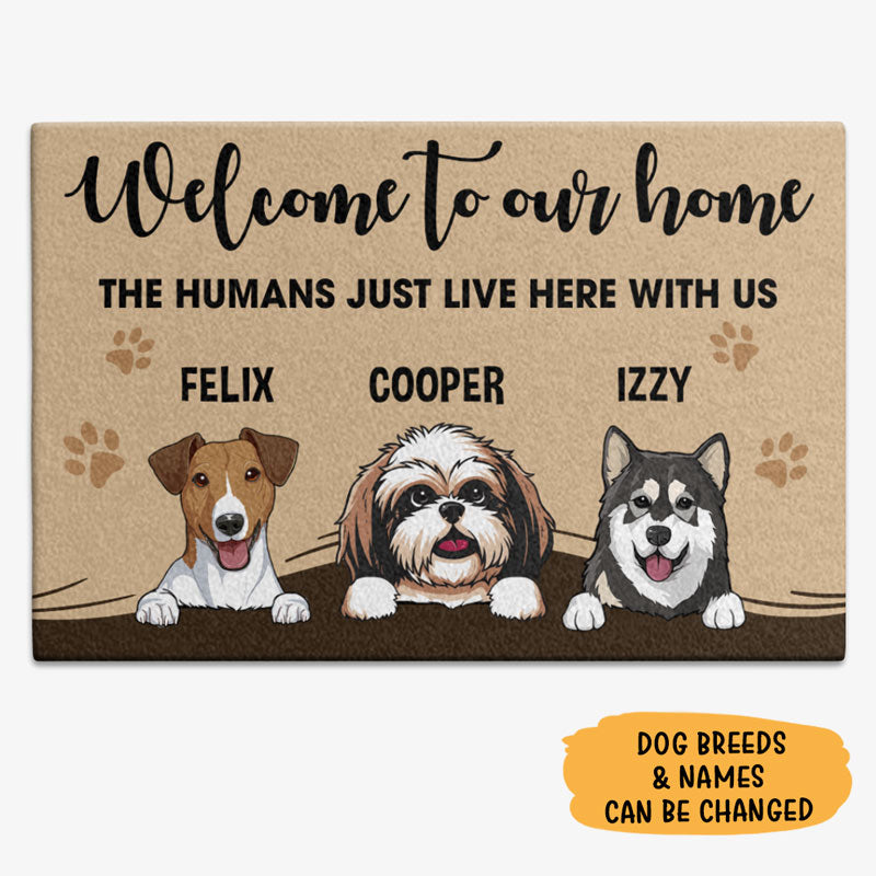 Welcome To Our Home, Gift For Dog Lover, Personalized Doormat, New Home Gift