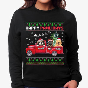 Happy Pawlidays, Personalized Custom Sweaters, T shirts, Christmas Gifts for Dog Lovers