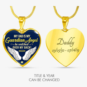 My Guardian Angel, Luxury Picture Necklace, Unique Custom Engrave Heart Pendant