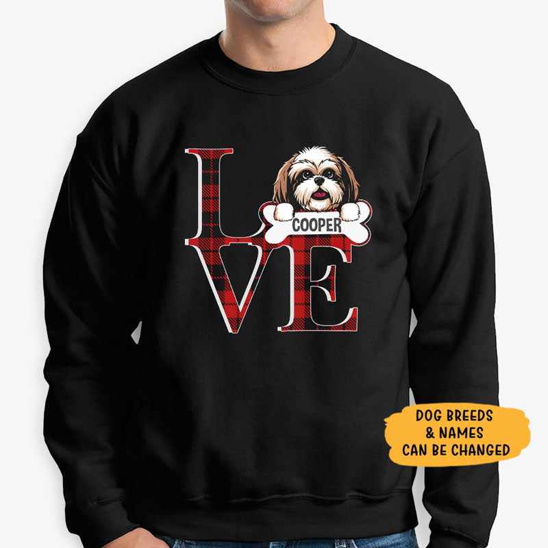 LOVE, Personalized Custom Sweaters, T shirts, Custom Gift for Dog Lovers