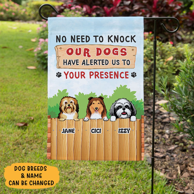 No Need To Knock, Custom Flags, Personalized Dog Decorative Garden Flags