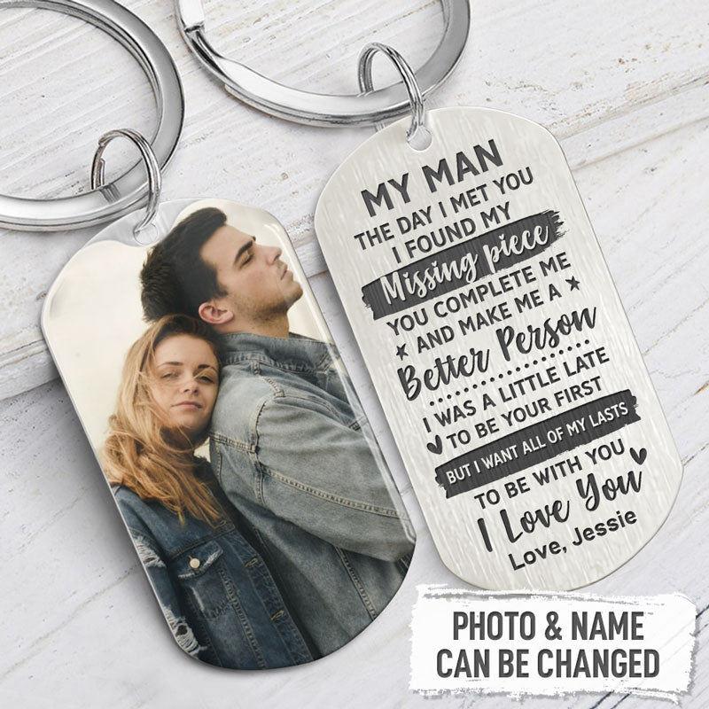 You Are My Missing Piece, Personalized Keychain, Anniversary Gifts For Him, Custom Photo