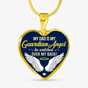 My Guardian Angel, Luxury Picture Necklace, Unique Custom Engrave Heart Pendant