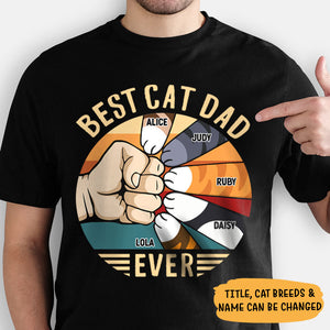 Best Cat Dad Mom Ever Fist Bump, Personalized Shirt, Custom Gifts For Cat Lovers