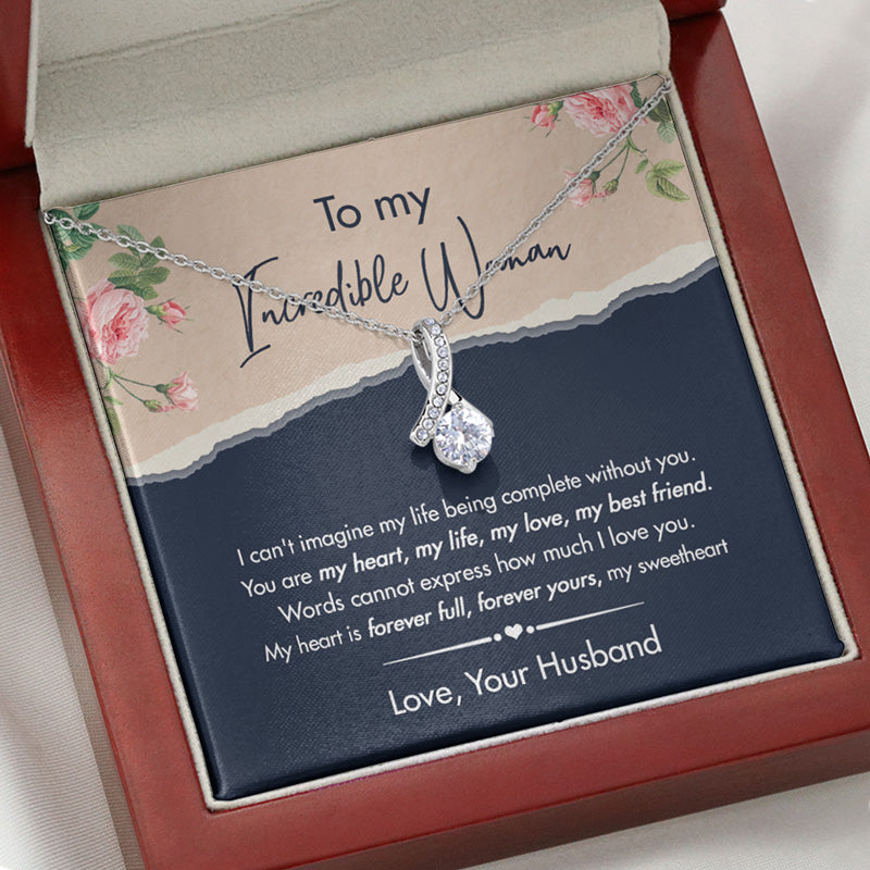 My Heart Is Forever Yours, Luxury Necklace, Custom Message Card Jewelry, Gifts For Her