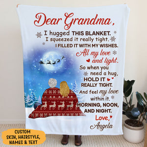 I Hugged This Blanket, Christmas Gifts For Mom, Personalized Blanket