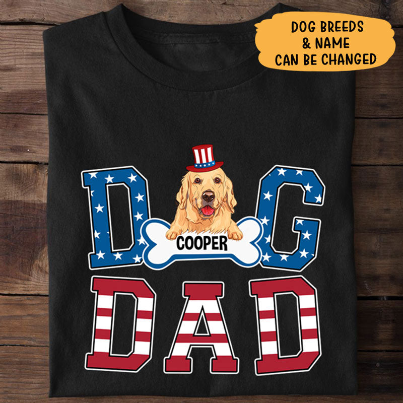 Dog Dad Shirt, Gift For Him, Dark Color Custom T Shirt, Personalized Gifts for Dog Lovers