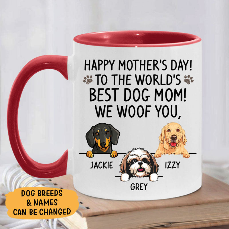 To The World's Best Dog Mom, Personalized Accent Mug, Mother's Day Gifts