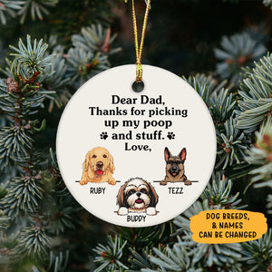 Poop and Stuff, Personalized Circle Ornaments, Custom Gift for Dog Lovers