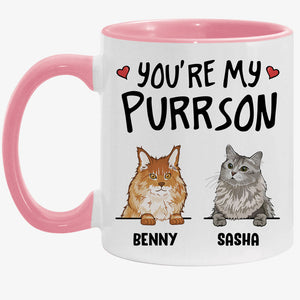 You Are My Purrson, Funny Mug, Personalized Accent Mug, Customized Accent Mug, Gift for Cat Lovers