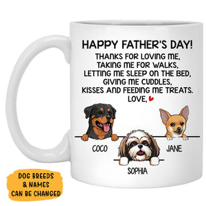 Thanks For Loving Me, Funny Personalized Coffee Mug, Custom Gift for Dog Lovers