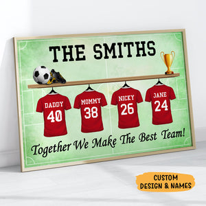 Personalized Family The Best Team Poster, Customized Family Gifts