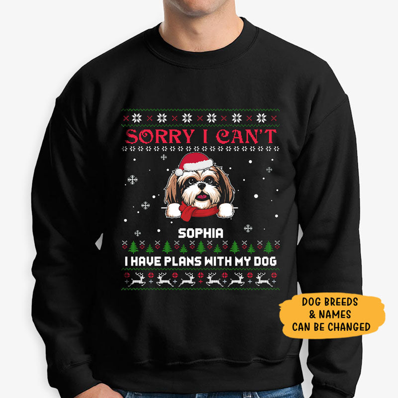 I have plans with my dog, Personalized Custom Sweaters, T shirts, Christmas Gifts for Dog Lovers