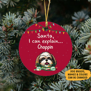 Santa, I can explain, Personalized Circle Ornaments, Unique Custom Gift for Dog Lovers