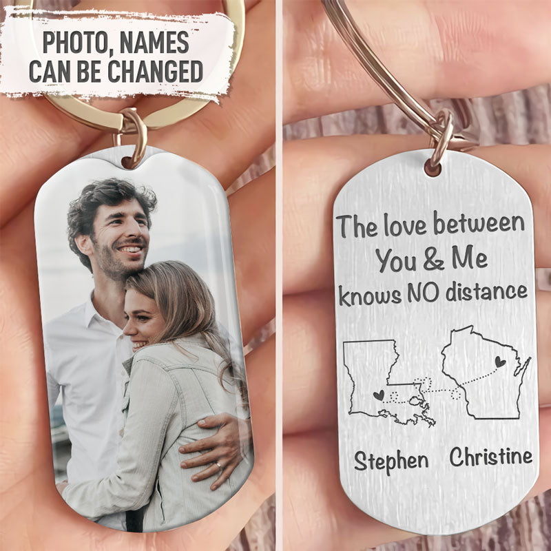 The Love Between You And Me, Personalized Keychain, Gifts For Him, Custom Photo