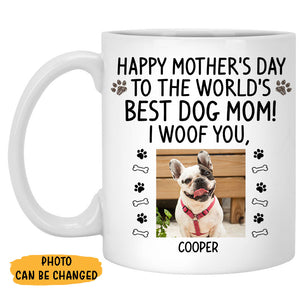 Happy Mother's Day Mugs, Funny Custom Photo Coffee Mug, Personalized Gift for Dog Lovers