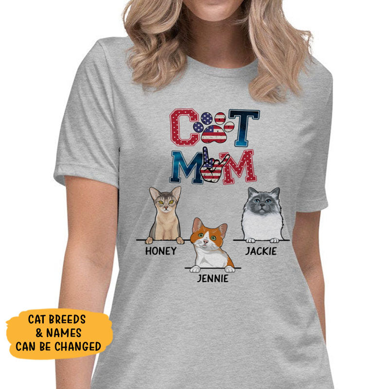 Cat Mom, Custom Shirt, Personalized Gifts for Cat Lovers