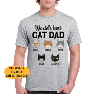 World's Best Cat Dad, Cat Face, Custom Shirt, Personalized Gifts for Cat Lovers