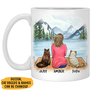 You Had Me At Meow, Mountain, Personalized Cat Mom Mug, Custom Gifts For Cat Lovers