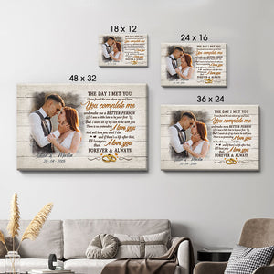 Personalized The Day I Met You Couple Canvas, Custom Photo, Premium Canvas Wall Art