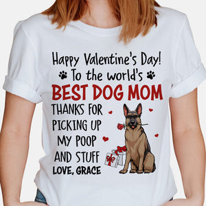 Happy Valentine's Day Thank For Picking Up My Poop, Valentine Shirt, Custom Shirt, Gift For Dog Lovers