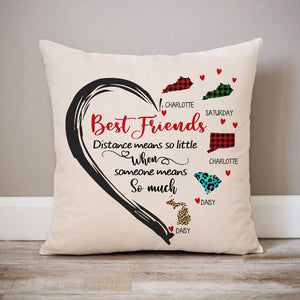 Distance Means So Little When Someone Means So Much, Personalized State Colors Pillow, Custom Moving Gift