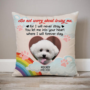 I Will Forever Stay, Custom Photo, Personalized Pillows, Dog Memorial, Gift for Dog Lovers