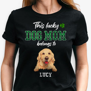 This Dog Dad Dog Mom Belongs To, Personalized Shirt For Dog Lovers, St. Patrick's Day Gifts