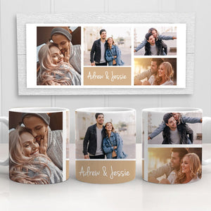 Photo Collage Mug, Personalized Ceramic Mug, Gift For Friends, Custom Photo