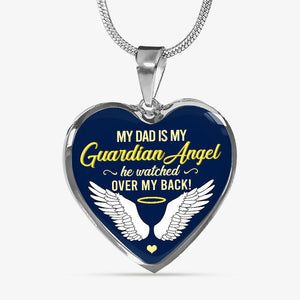 My Guardian Angel, Luxury Picture Necklace, Unique Custom Engrave Heart Pendant