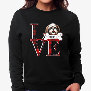 LOVE, Personalized Custom Sweaters, T shirts, Custom Gift for Dog Lovers