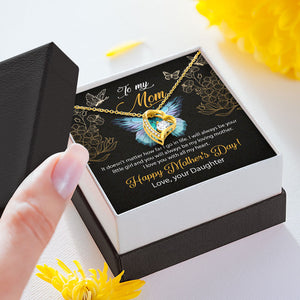 To My Mom, Black Message Card, Forever Love Luxury Necklace, Gift for Mom