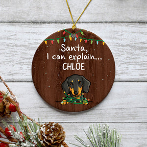 Santa, I can explain, Personalized Circle Ornaments, Unique Custom Gift for Dog Lovers